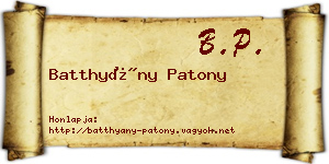 Batthyány Patony névjegykártya